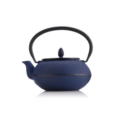 Blue Nailhead Cast Iron Teapot